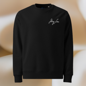 Premium Bio-Pullover Schwarz | Signature Stick Brust links