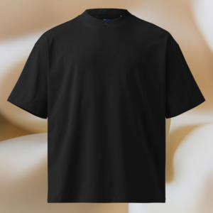 Oversized T-Shirt Schwarz | Ton-in-Ton-Stick Brust links